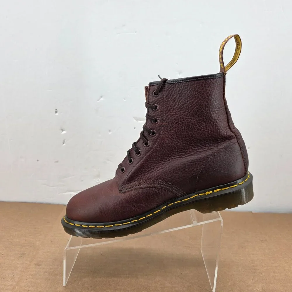 VTG Oiled Leather Dr Martens Made In England Boots  Brown Men's Sz 10  8 Eyelets - Picture 4 of 16
